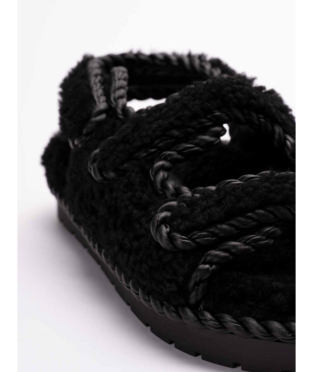 BOTTEGA VENETA Черные кожаные сандалии, фото 6