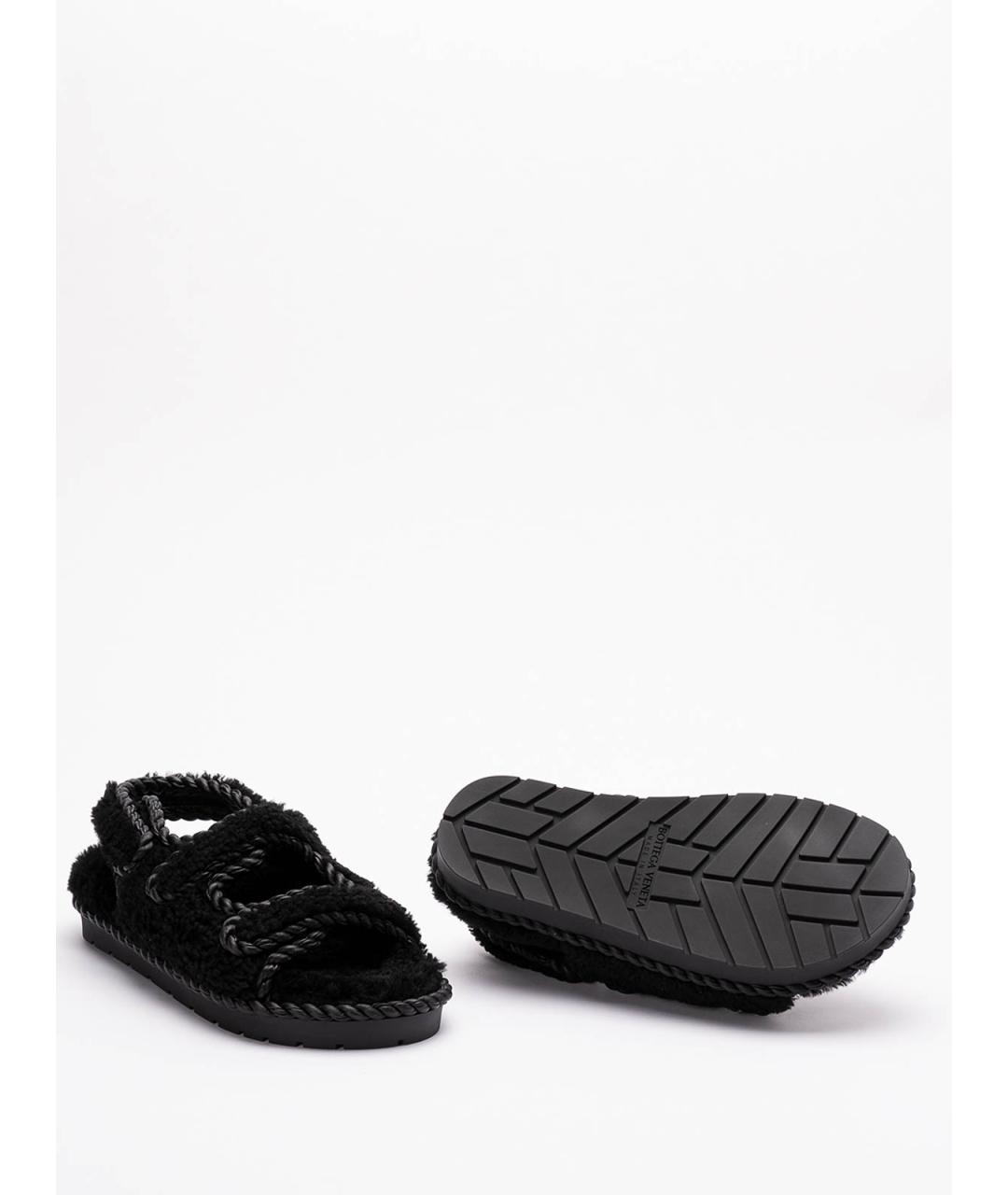 BOTTEGA VENETA Черные кожаные сандалии, фото 4