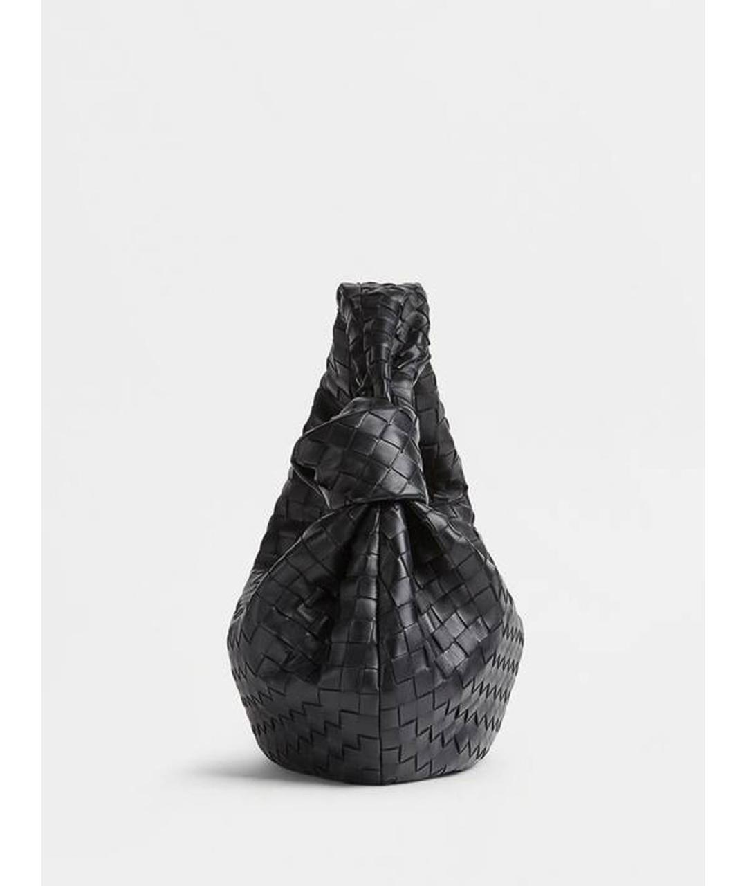 BOTTEGA VENETA Черная кожаная сумка через плечо, фото 2