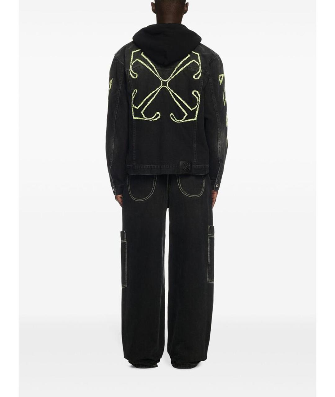 OFF-WHITE Черные хлопковые джинсы, фото 3