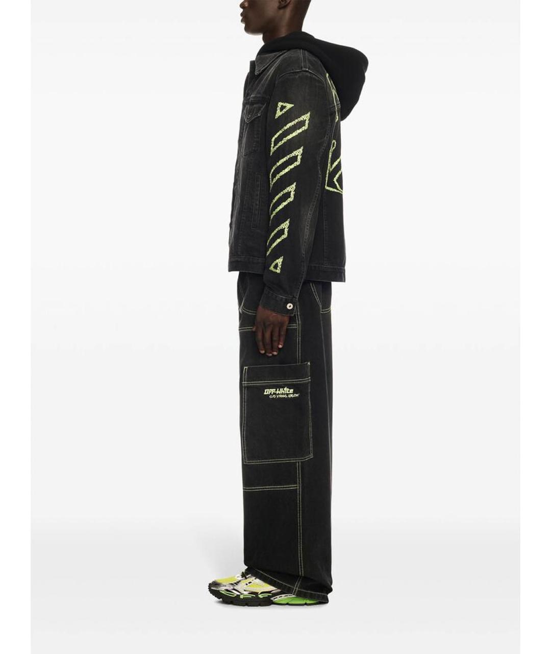 OFF-WHITE Черные хлопковые джинсы, фото 5