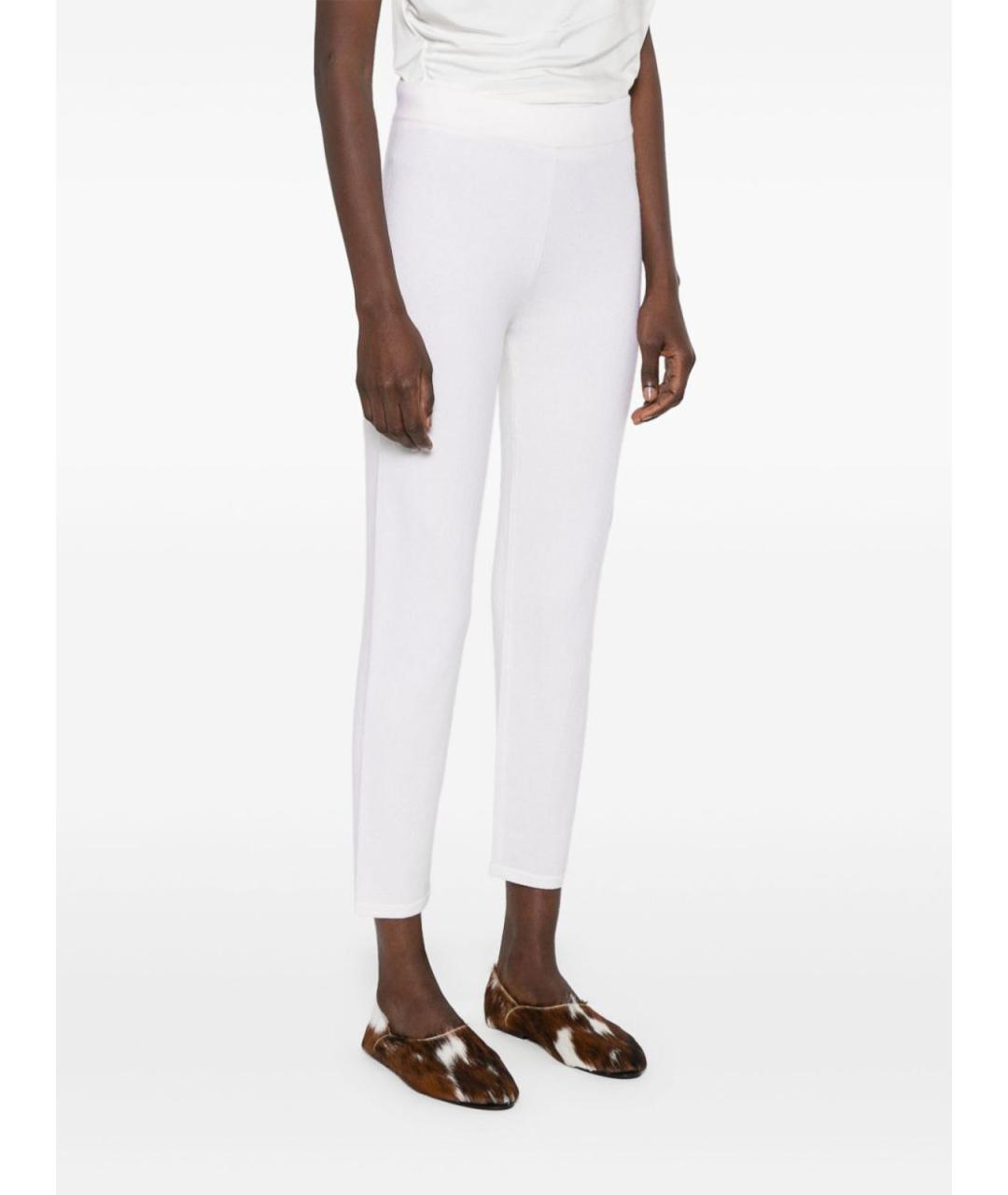 MAX MARA Белые кашемировые брюки широкие, фото 5