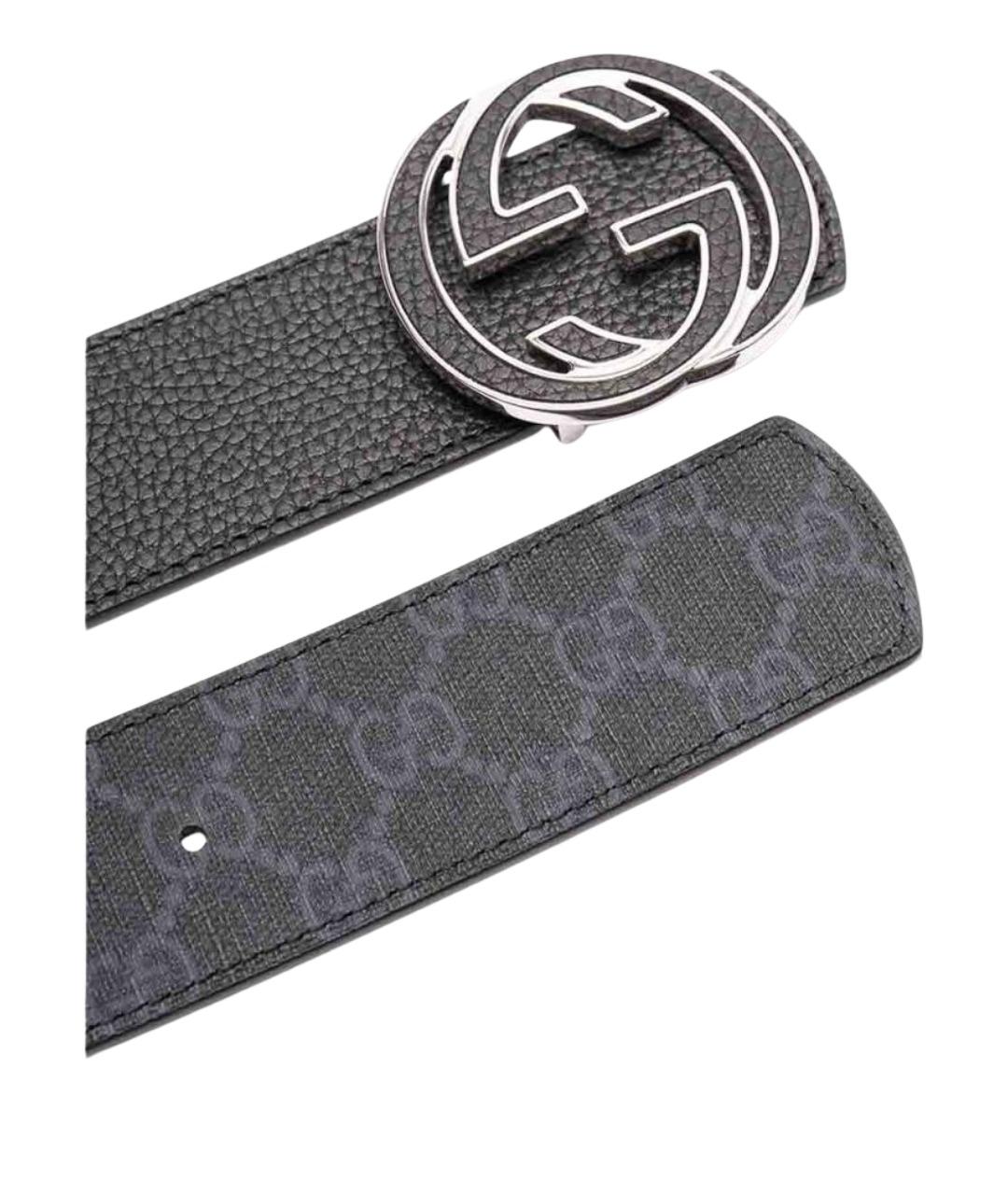 GUCCI Черный кожаный ремень, фото 2