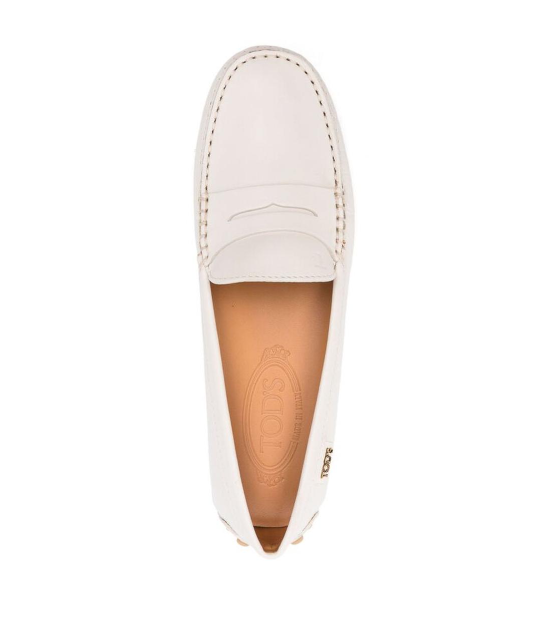 TOD'S Бежевые кожаные лоферы, фото 2