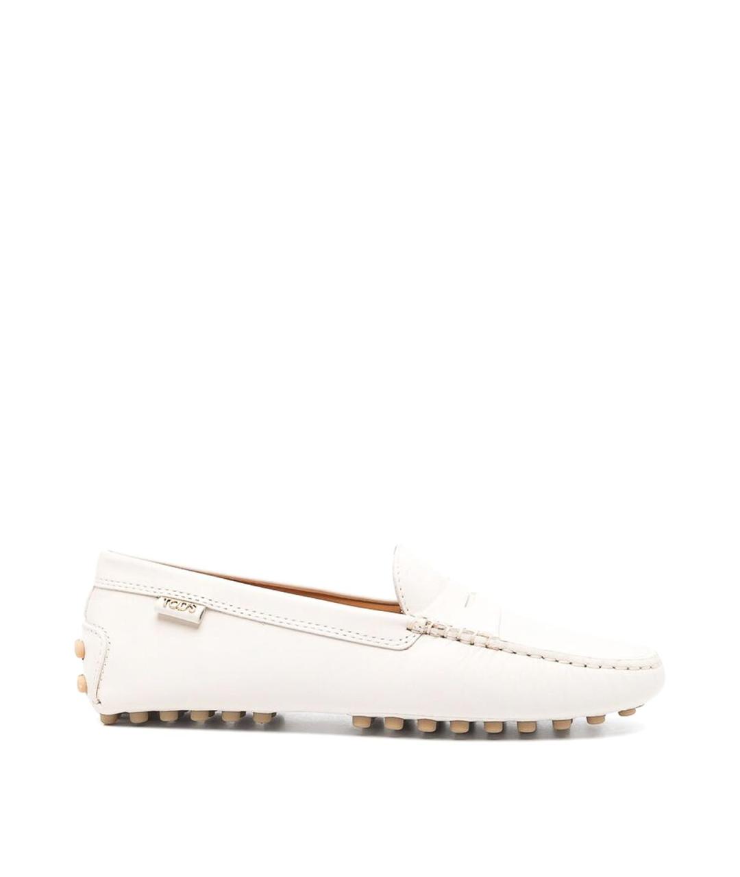 TOD'S Бежевые кожаные лоферы, фото 1