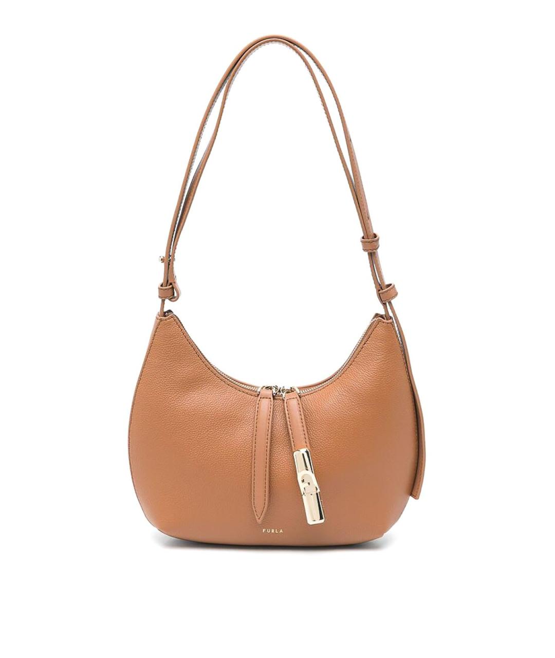 FURLA Бежевая кожаная сумка через плечо, фото 1