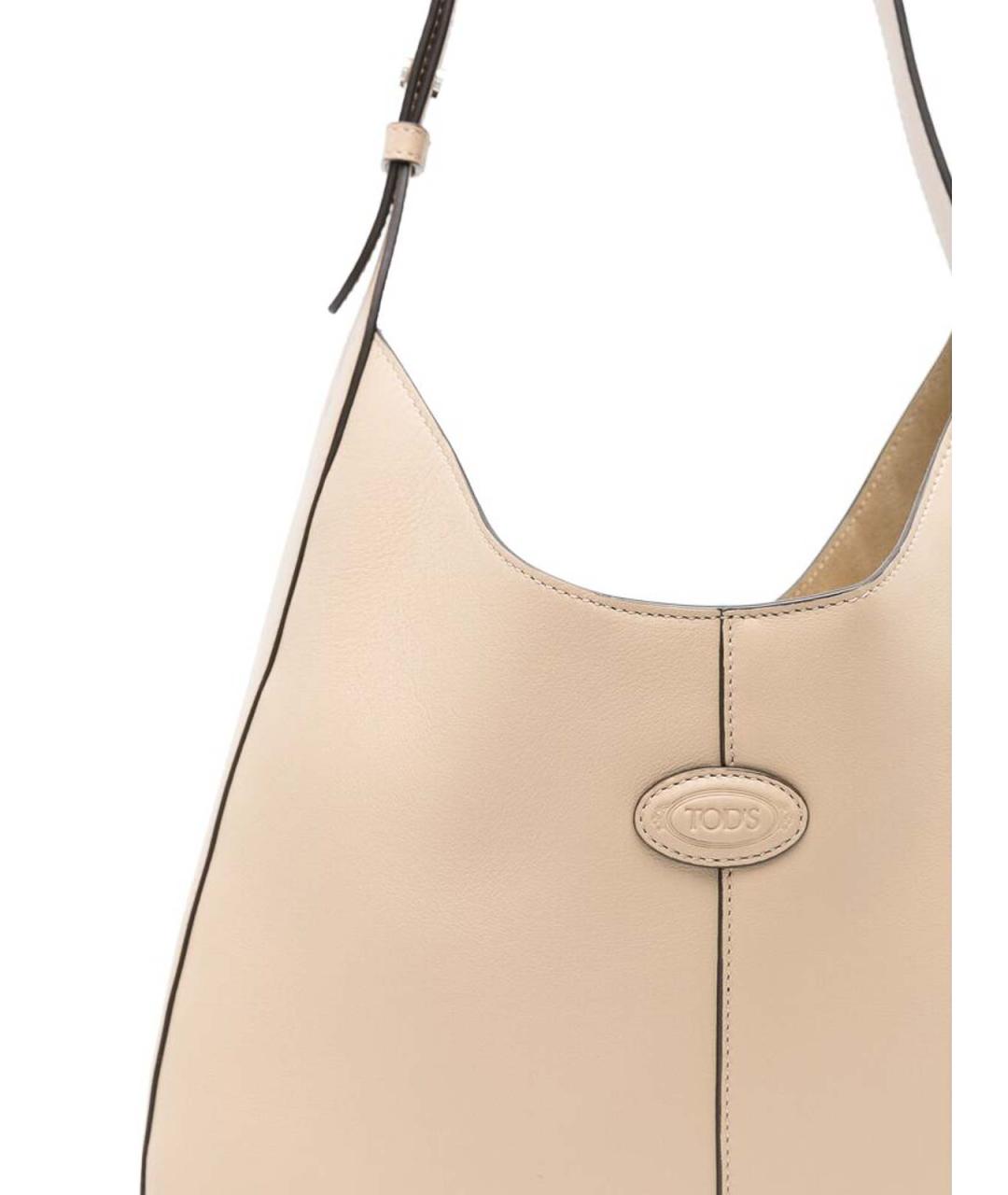 TOD'S Бежевая кожаная сумка через плечо, фото 3