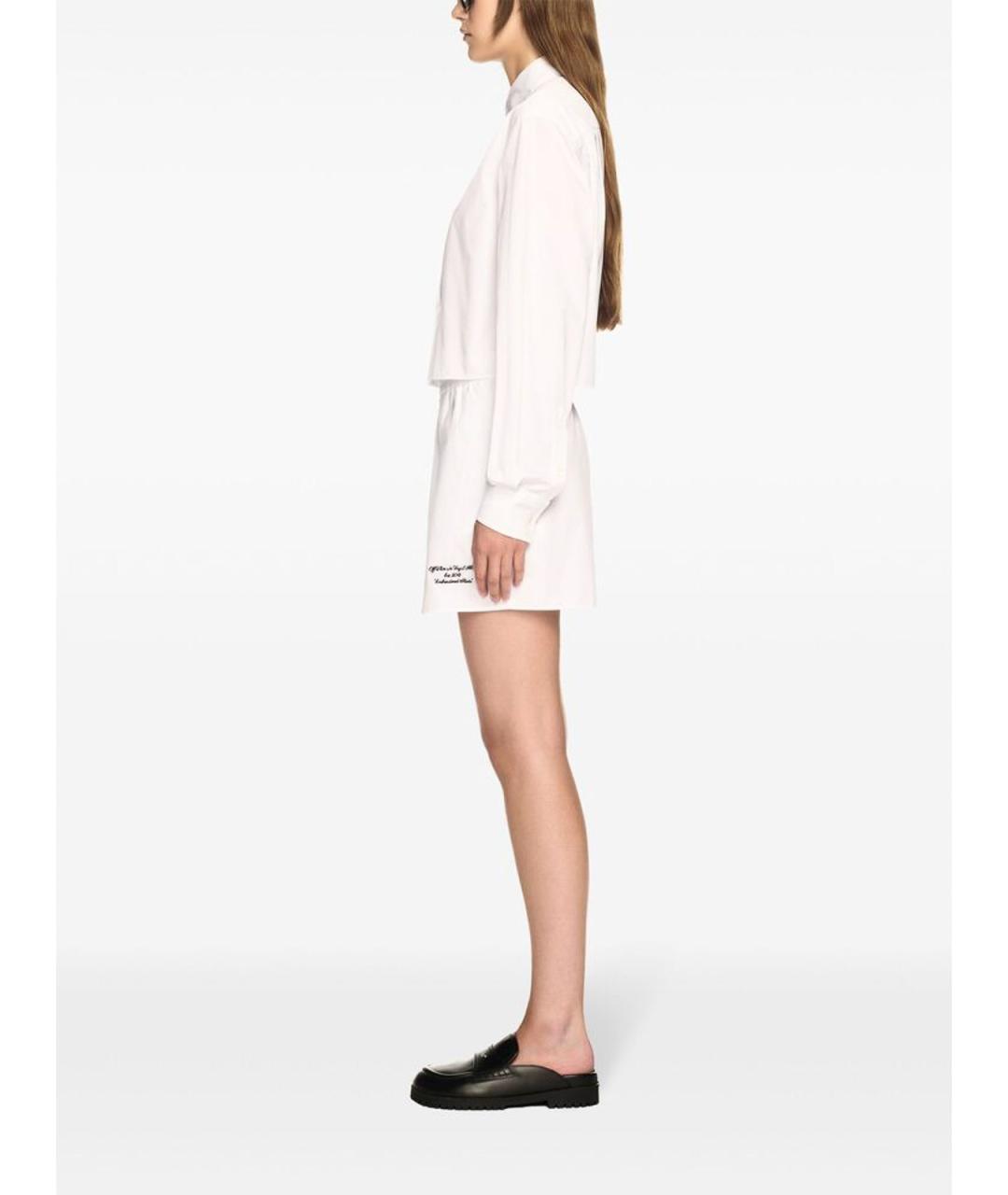 OFF-WHITE Белые хлопковые шорты, фото 5