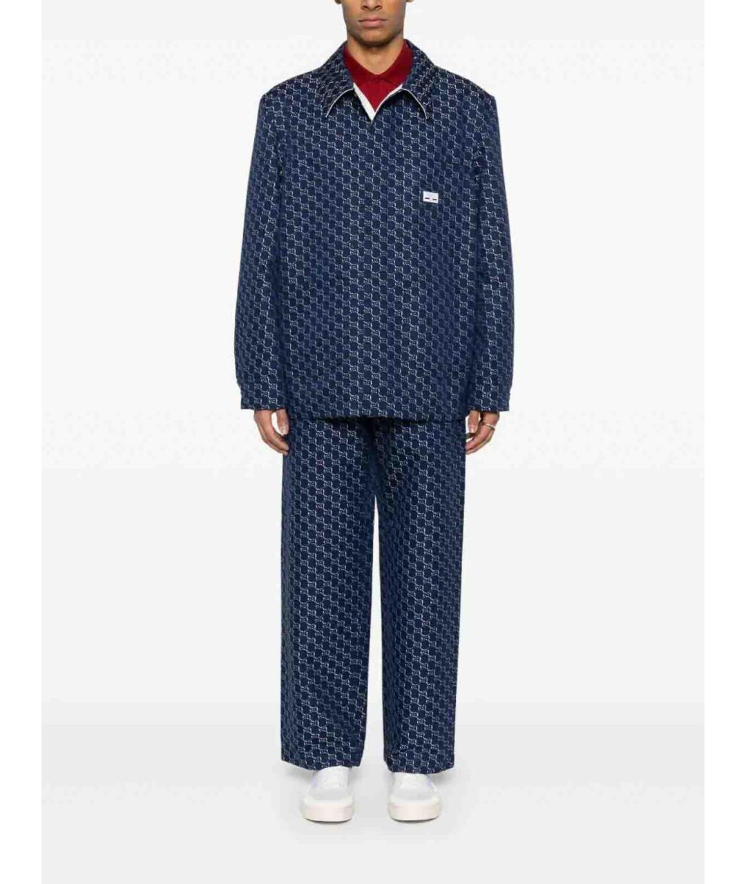 GUCCI Синяя хлопковая куртка, фото 2