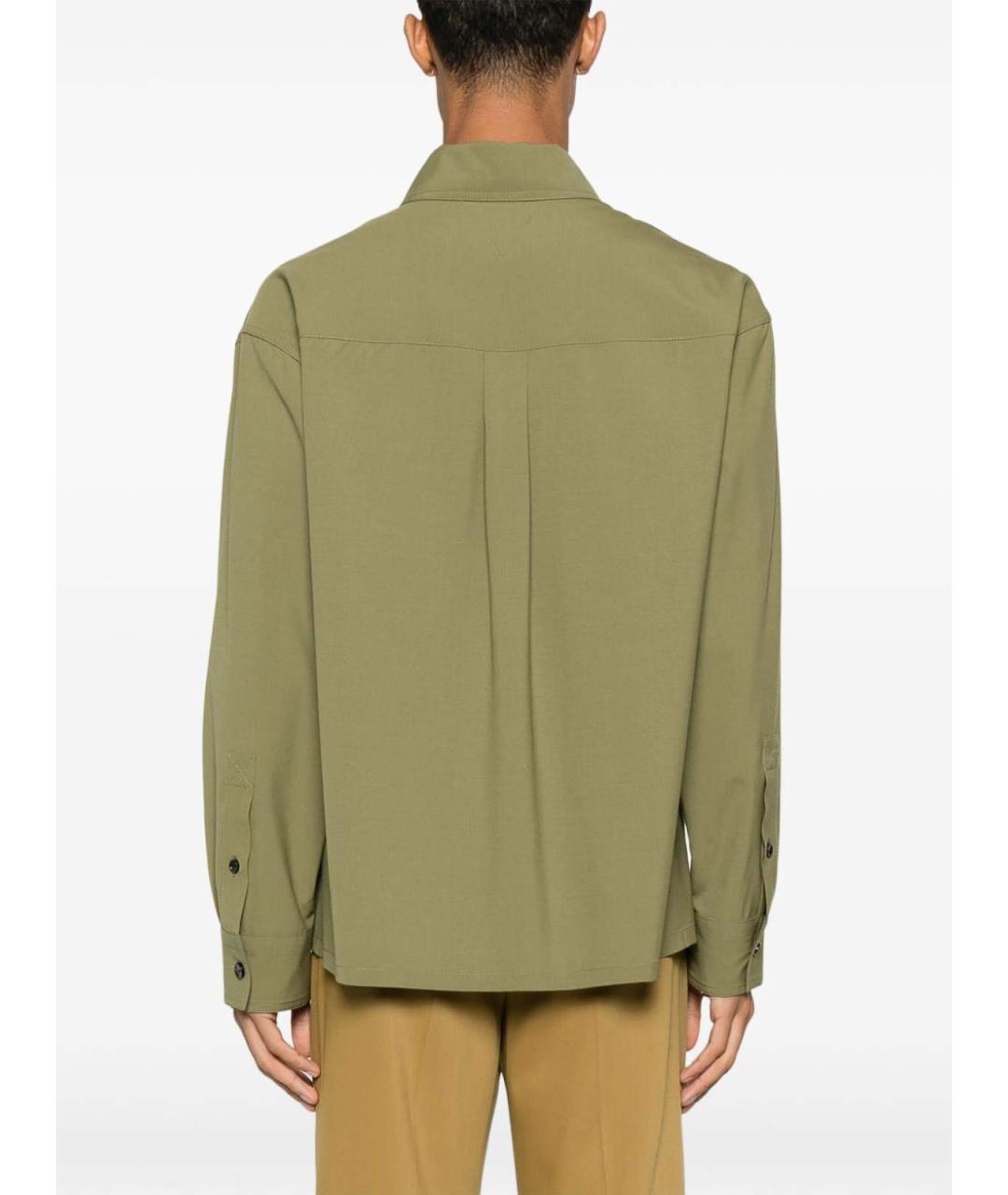 BOTTEGA VENETA Зеленая шерстяная классическая рубашка, фото 3