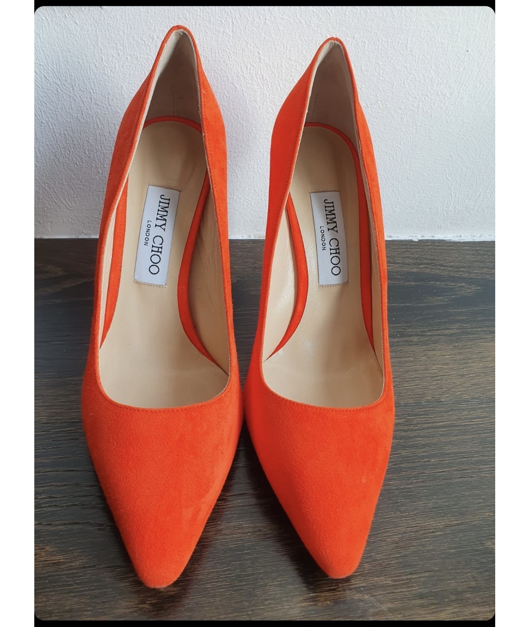 JIMMY CHOO Оранжевое замшевые туфли, фото 2