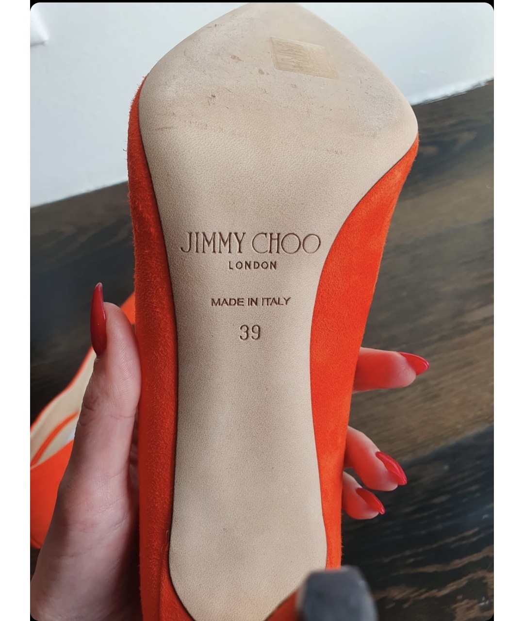JIMMY CHOO Оранжевое замшевые туфли, фото 4