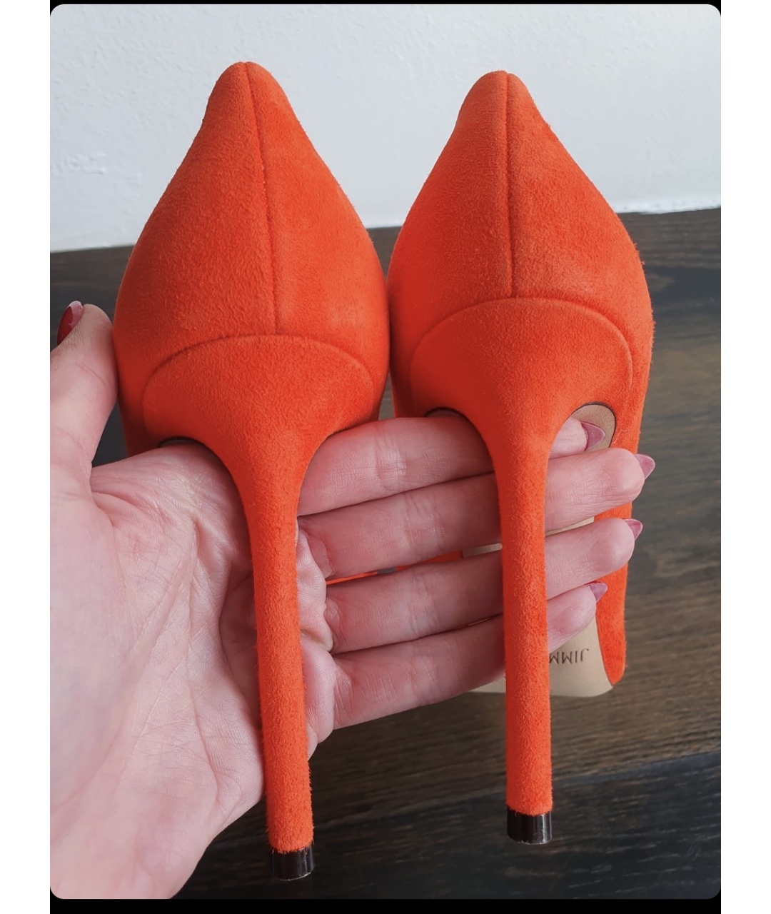 JIMMY CHOO Оранжевое замшевые туфли, фото 3