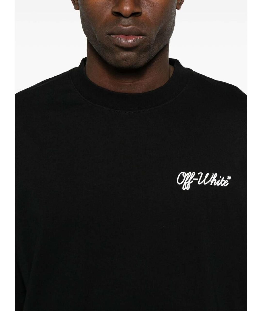 OFF-WHITE Черная хлопковая футболка, фото 4