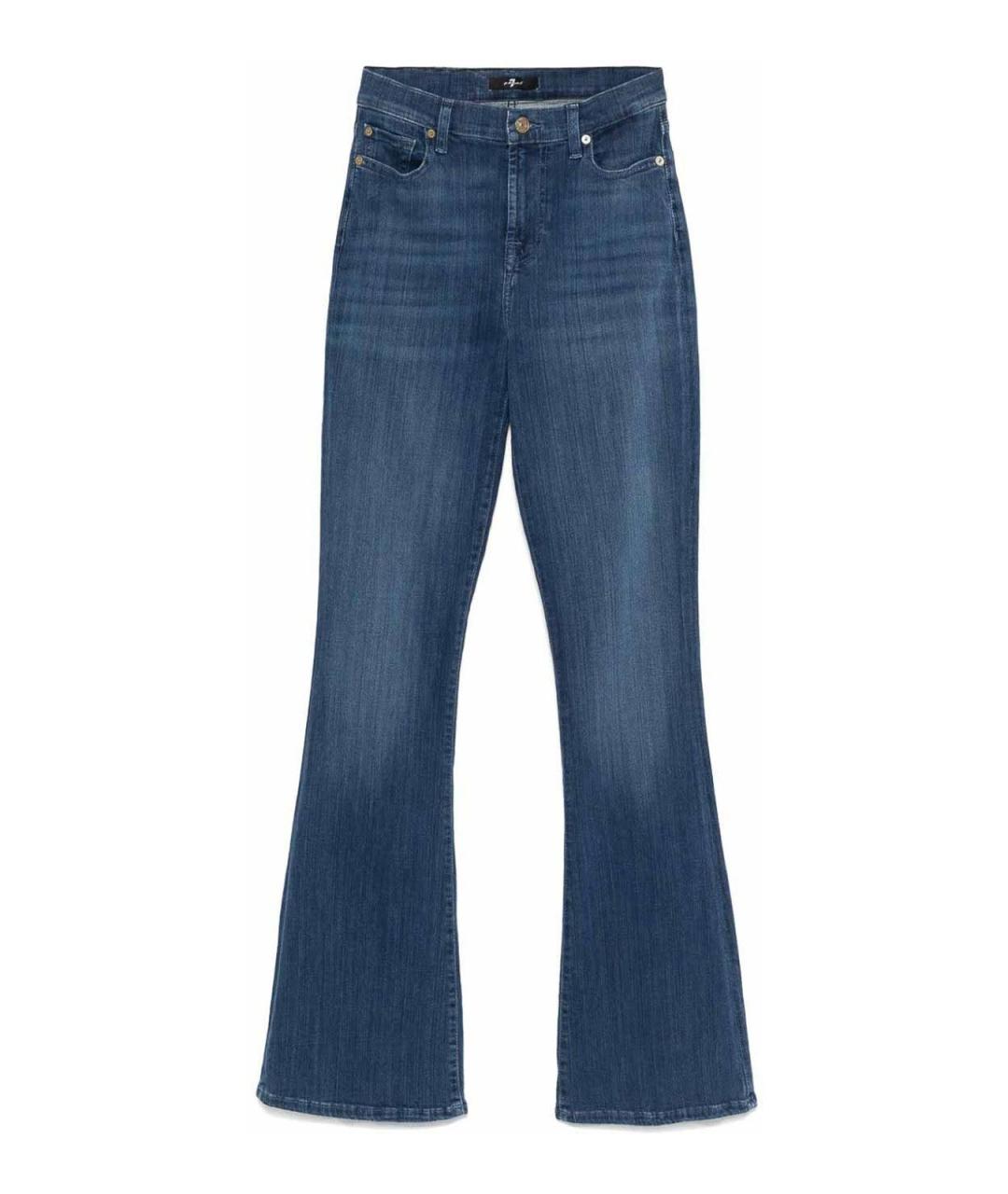 7 FOR ALL MANKIND Синие хлопковые джинсы клеш, фото 1
