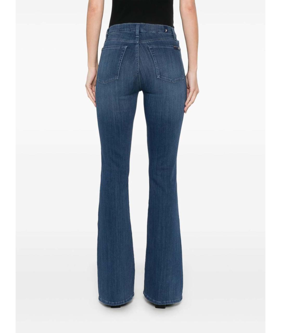 7 FOR ALL MANKIND Синие хлопковые джинсы клеш, фото 3