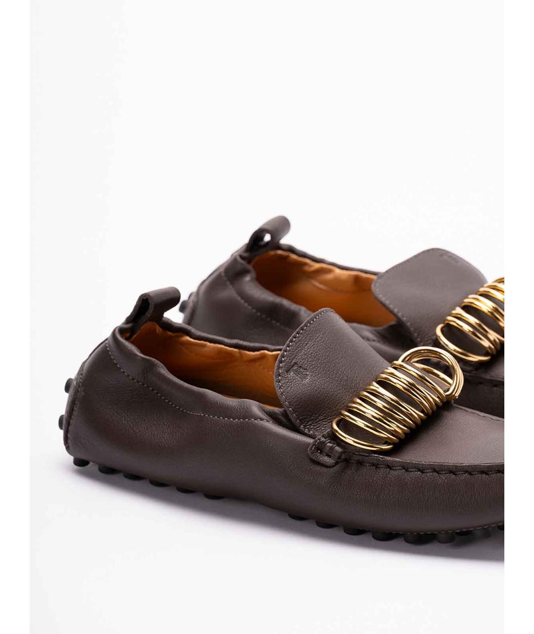 TOD'S Коричневые кожаные лоферы, фото 5