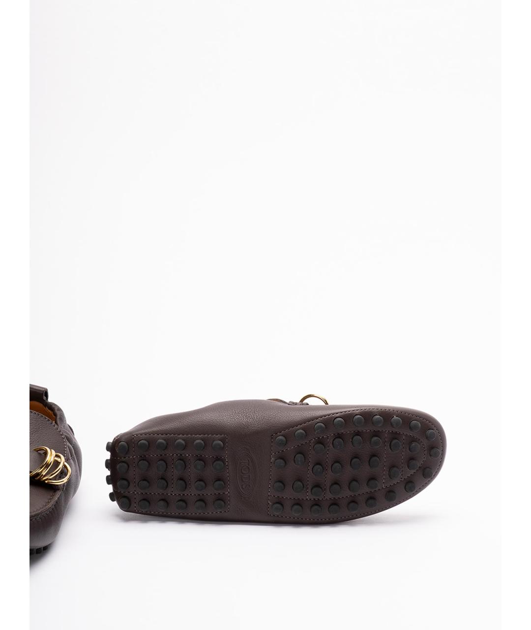 TOD'S Коричневые кожаные лоферы, фото 4