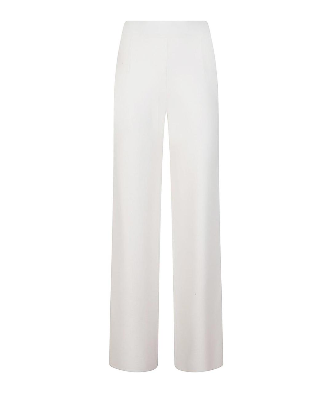 MAX MARA Белые полиэстеровые прямые брюки, фото 1