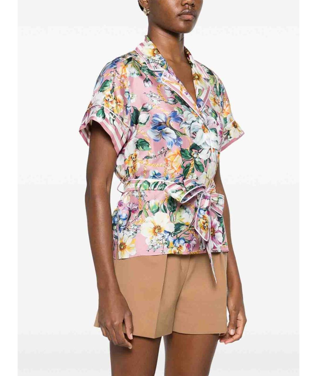DOLCE&GABBANA Розовая шелковая блузы, фото 3