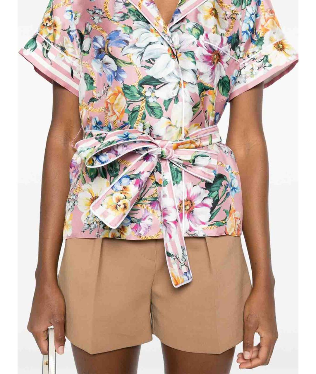 DOLCE&GABBANA Розовая шелковая блузы, фото 4