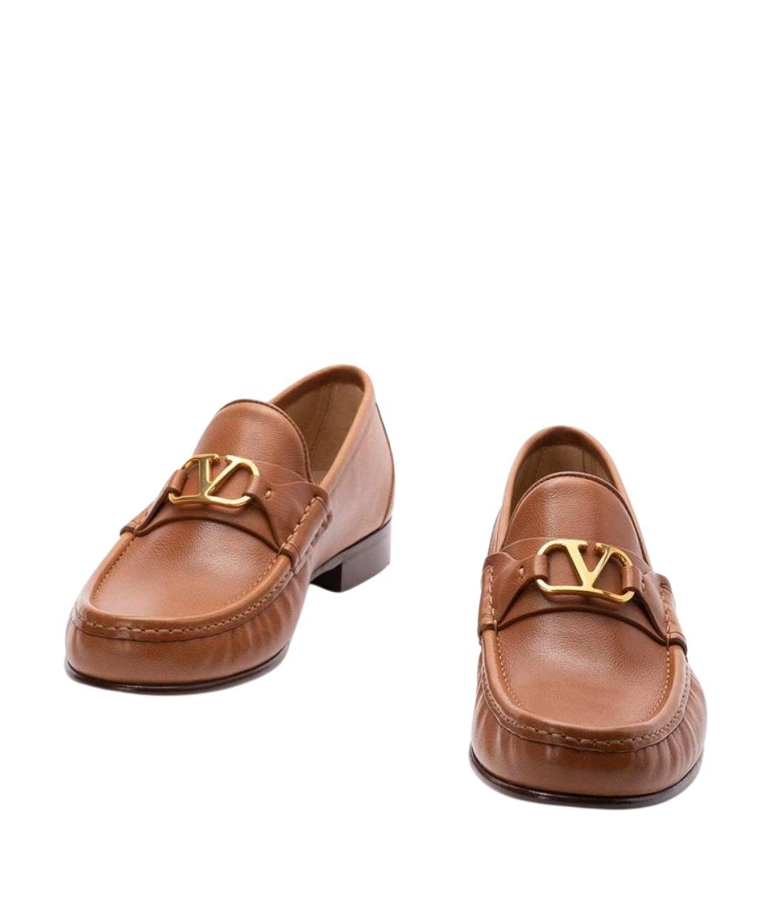 VALENTINO Коричневые кожаные лоферы, фото 2
