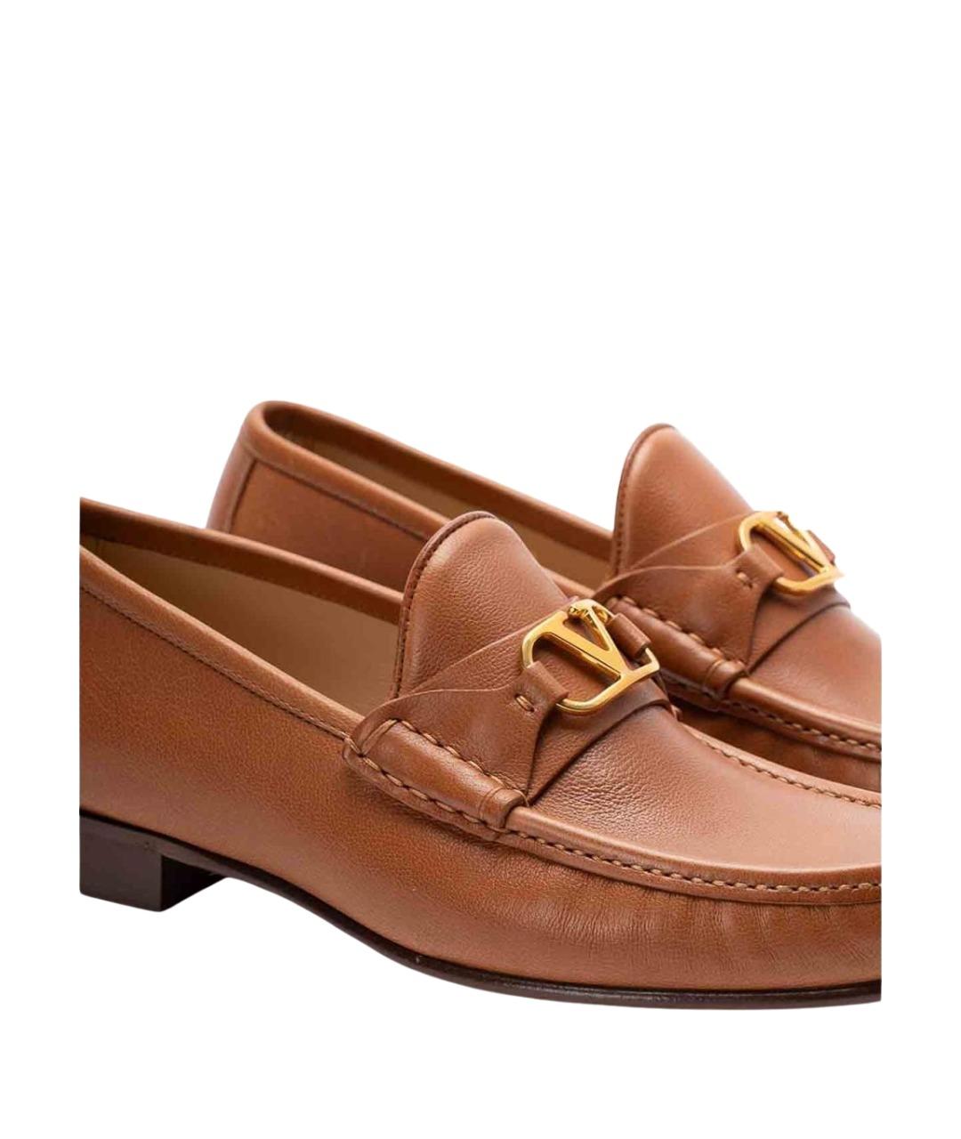 VALENTINO Коричневые кожаные лоферы, фото 5
