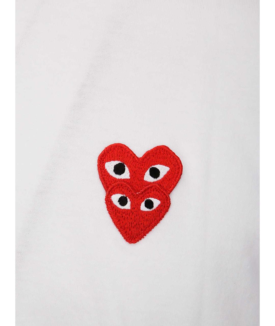 COMME DES GARÇONS SHIRT Белая хлопковая футболка, фото 3