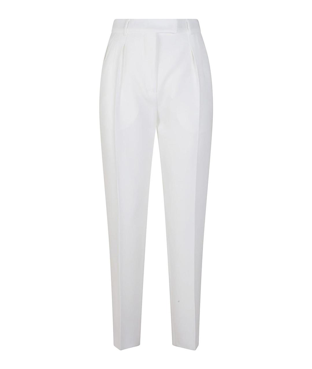 MAX MARA Белые полиэстеровые брюки узкие, фото 1