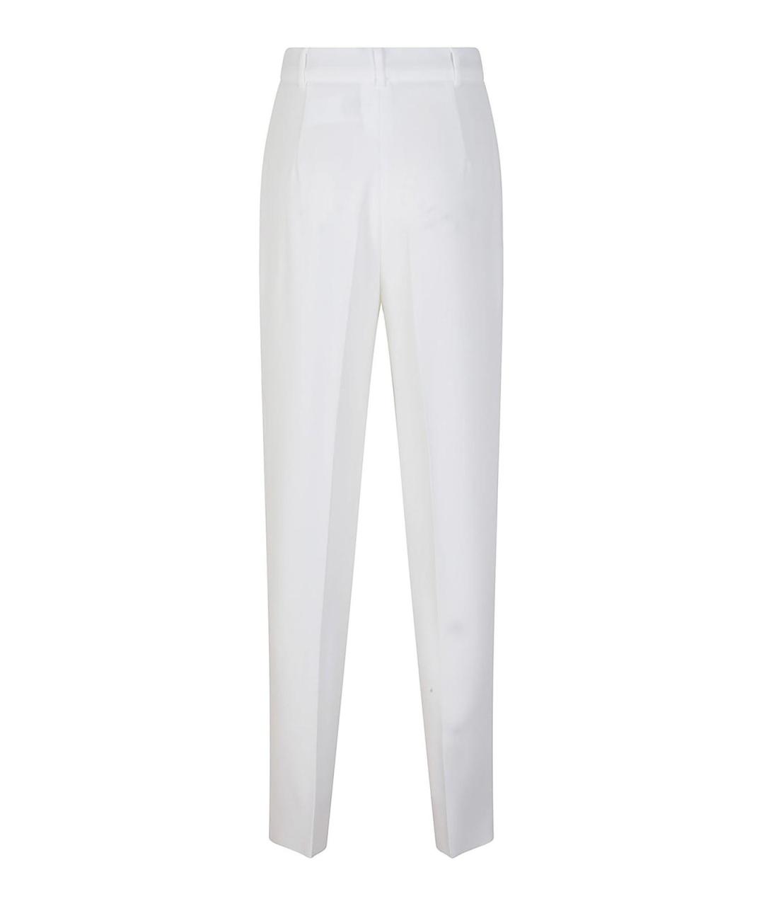 MAX MARA Белые полиэстеровые брюки узкие, фото 2