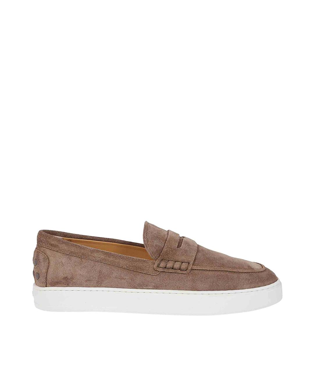 TOD'S Коричневые замшевые лоферы, фото 1
