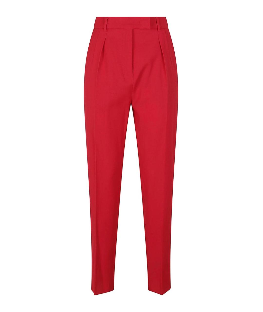 MAX MARA Красные шерстяные брюки узкие, фото 1