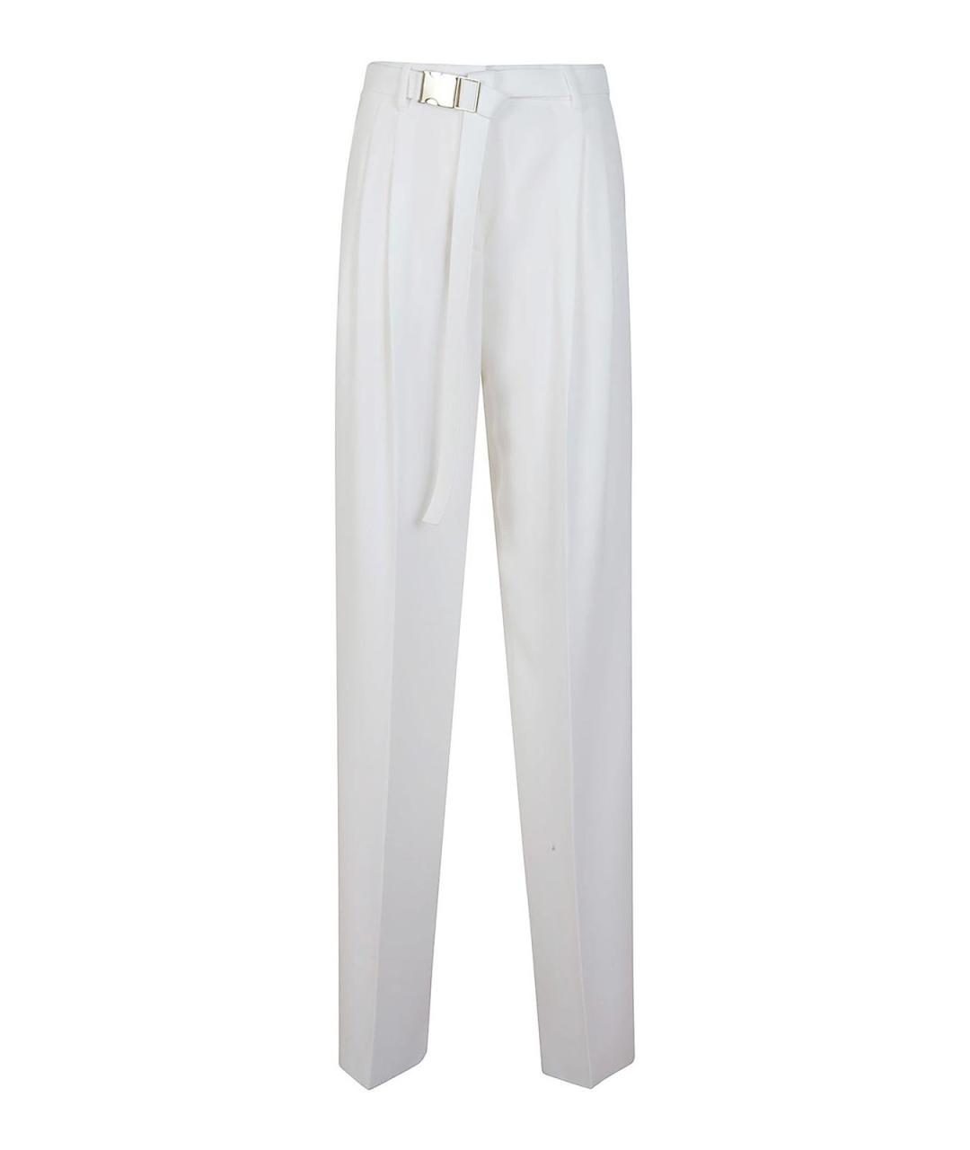MAX MARA Белые полиэстеровые прямые брюки, фото 1