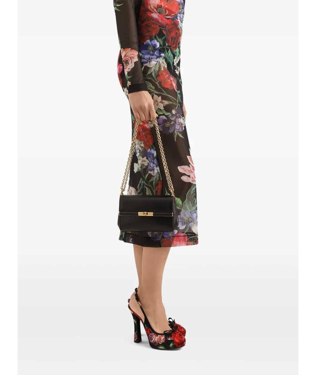 DOLCE&GABBANA Черная кожаная сумка через плечо, фото 3