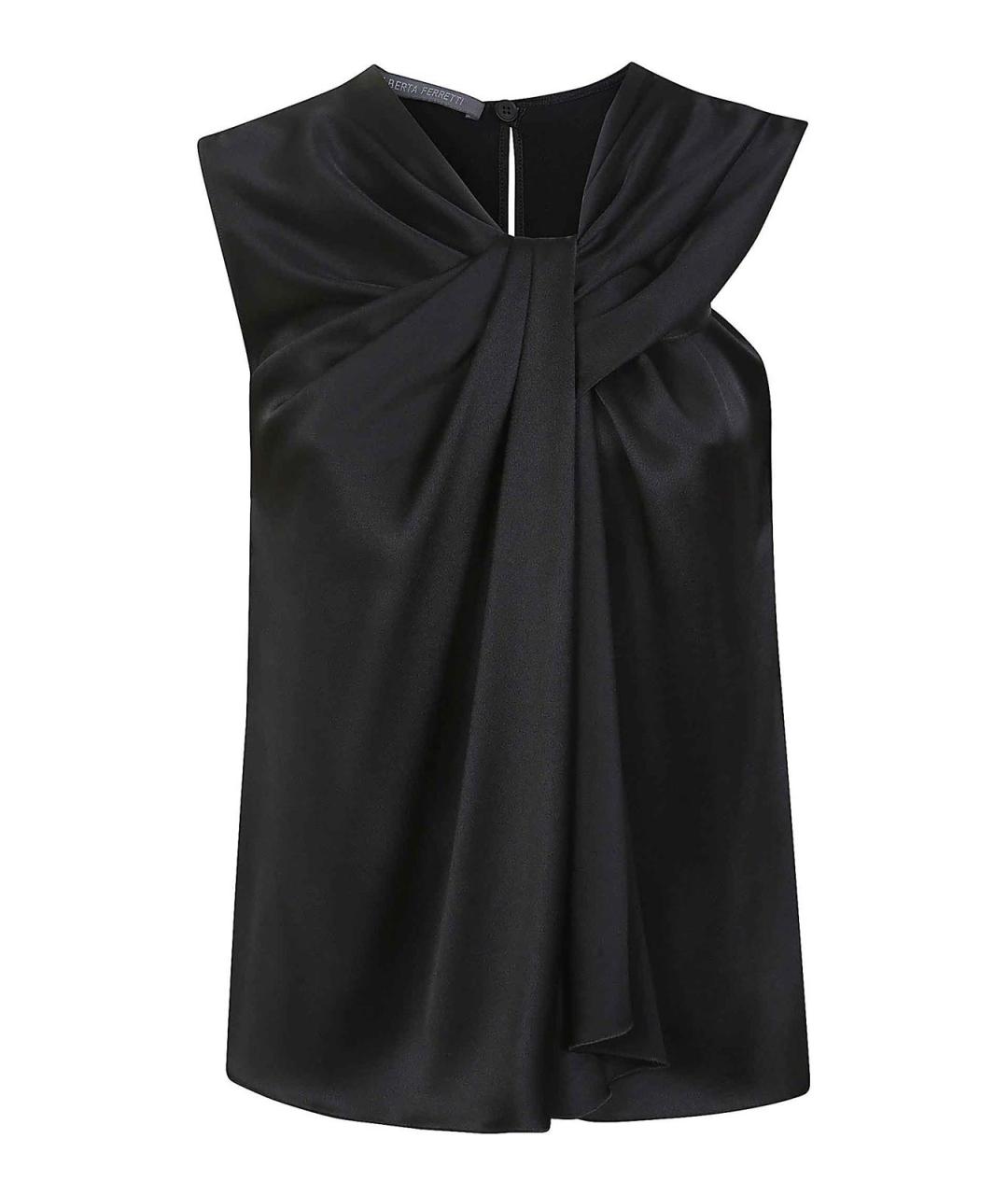 ALBERTA FERRETTI Черная шелковая майка, фото 1