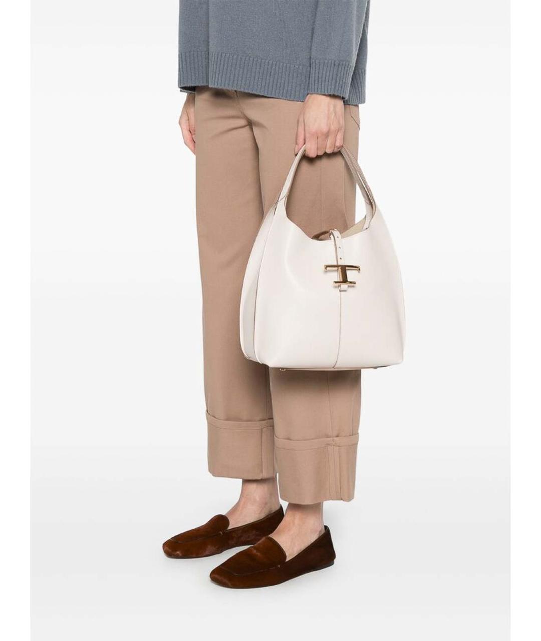 TOD'S Белая кожаная сумка через плечо, фото 6