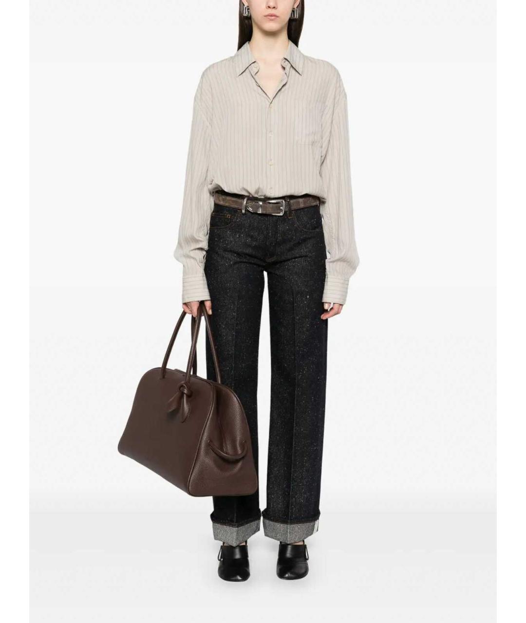 BURBERRY Темно-синие хлопковые прямые джинсы, фото 2