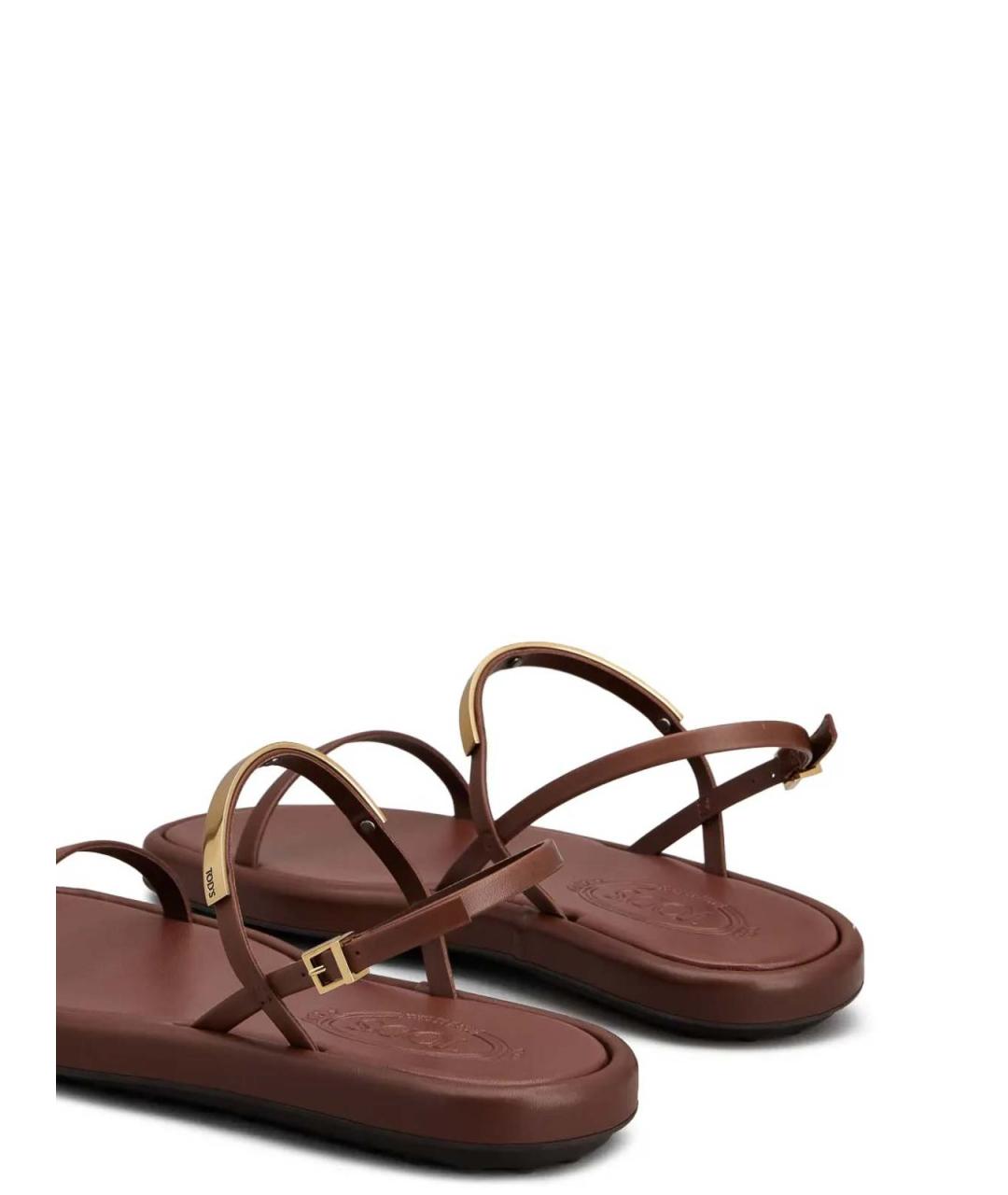 TOD'S Коричневые кожаные сандалии, фото 2