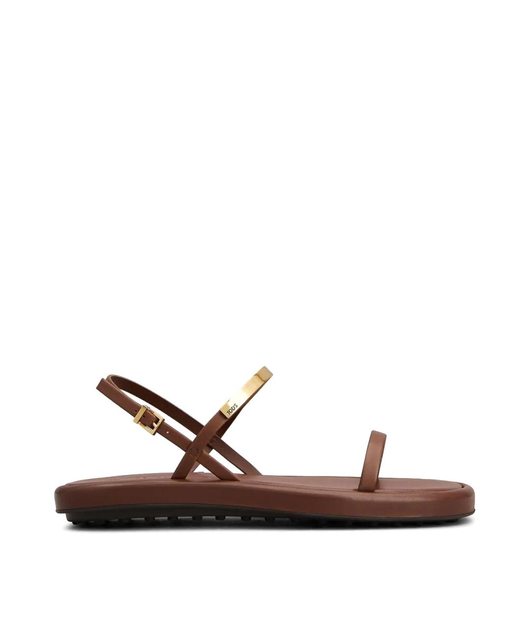 TOD'S Коричневые кожаные сандалии, фото 1