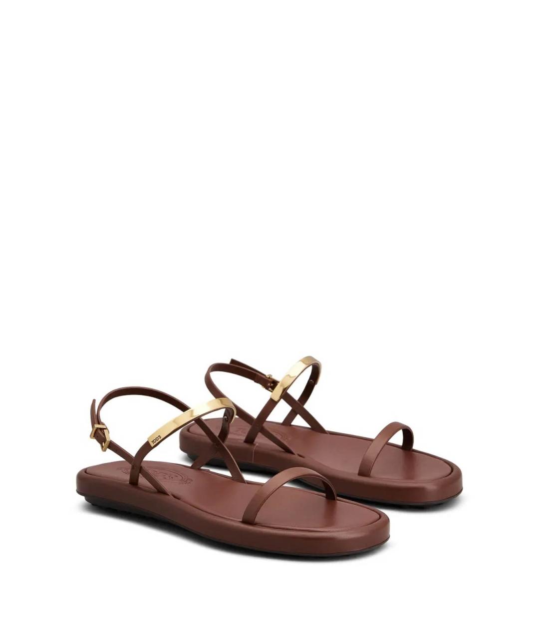 TOD'S Коричневые кожаные сандалии, фото 3