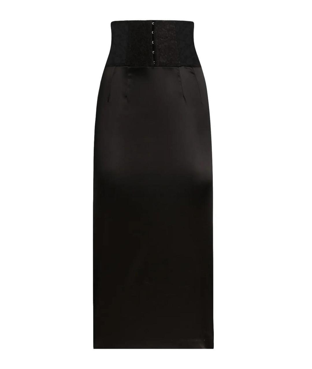 DOLCE&GABBANA Черная ацетатная юбка миди, фото 1