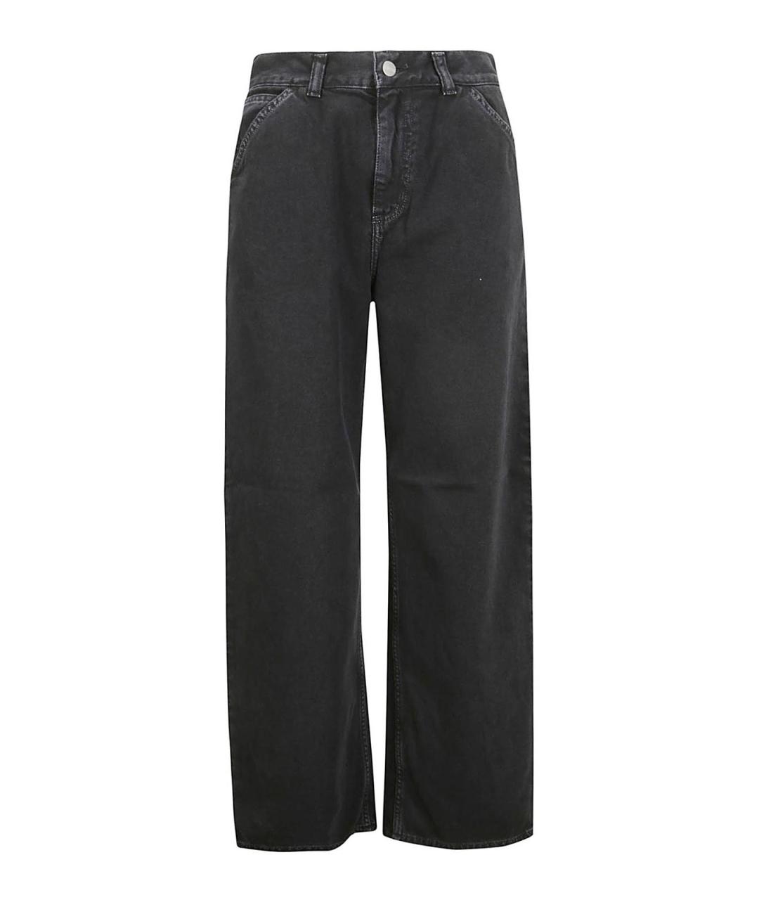 CARHARTT Черные хлопковые прямые джинсы, фото 1