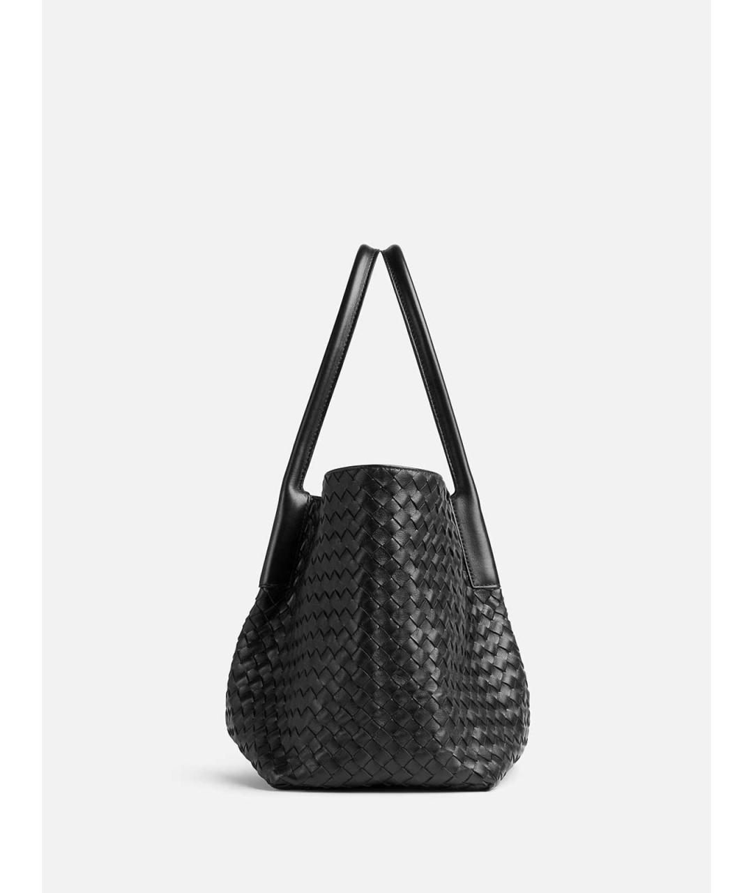 BOTTEGA VENETA Черная кожаная сумка тоут, фото 2
