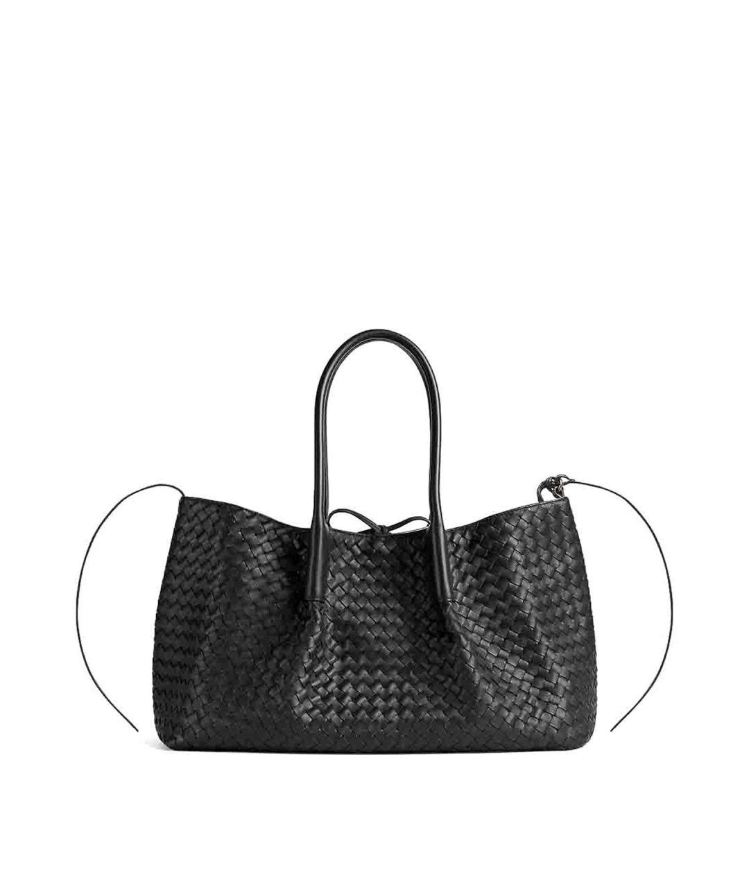 BOTTEGA VENETA Черная кожаная сумка тоут, фото 1