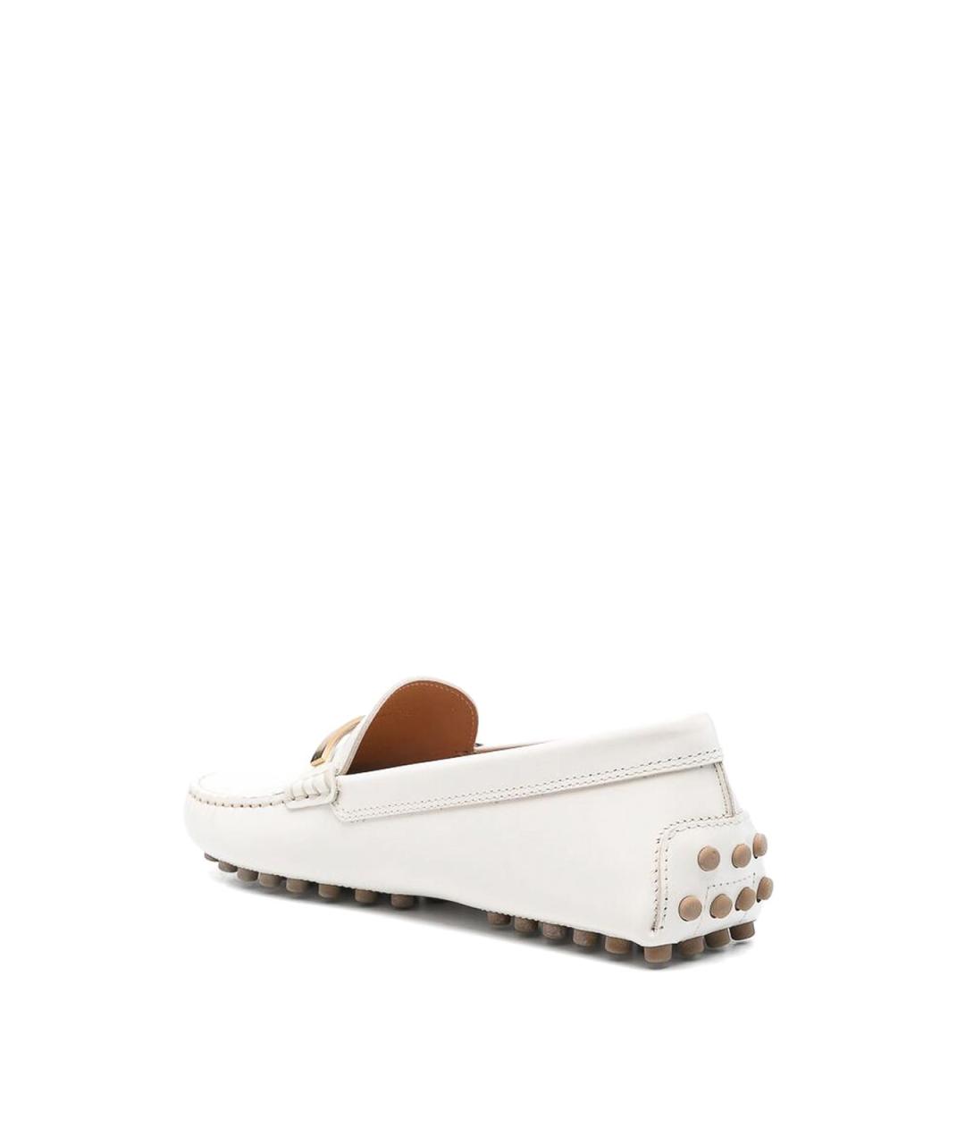 TOD'S Белые кожаные лоферы, фото 2