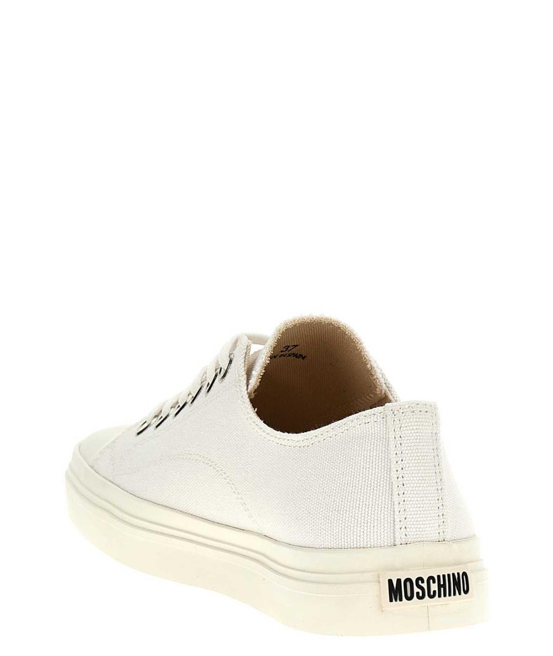 MOSCHINO Белые текстильные кроссовки, фото 3