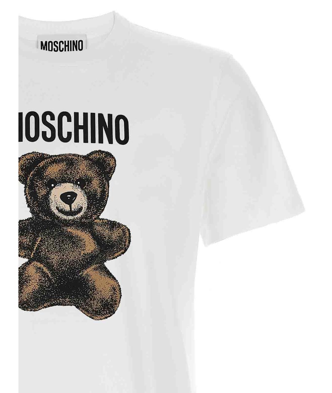 MOSCHINO Белая хлопковая футболка, фото 3