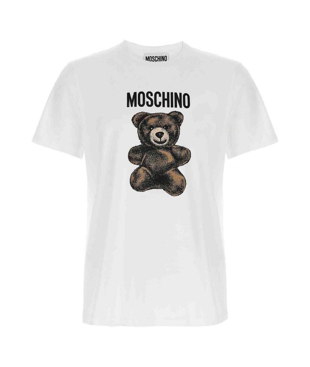 MOSCHINO Белая хлопковая футболка, фото 1