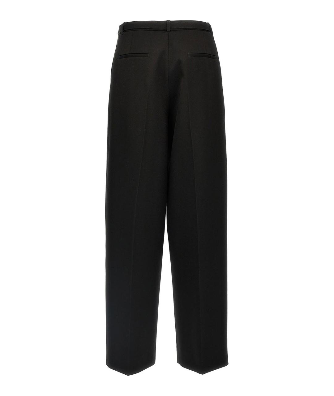 JIL SANDER Черные шерстяные прямые брюки, фото 2