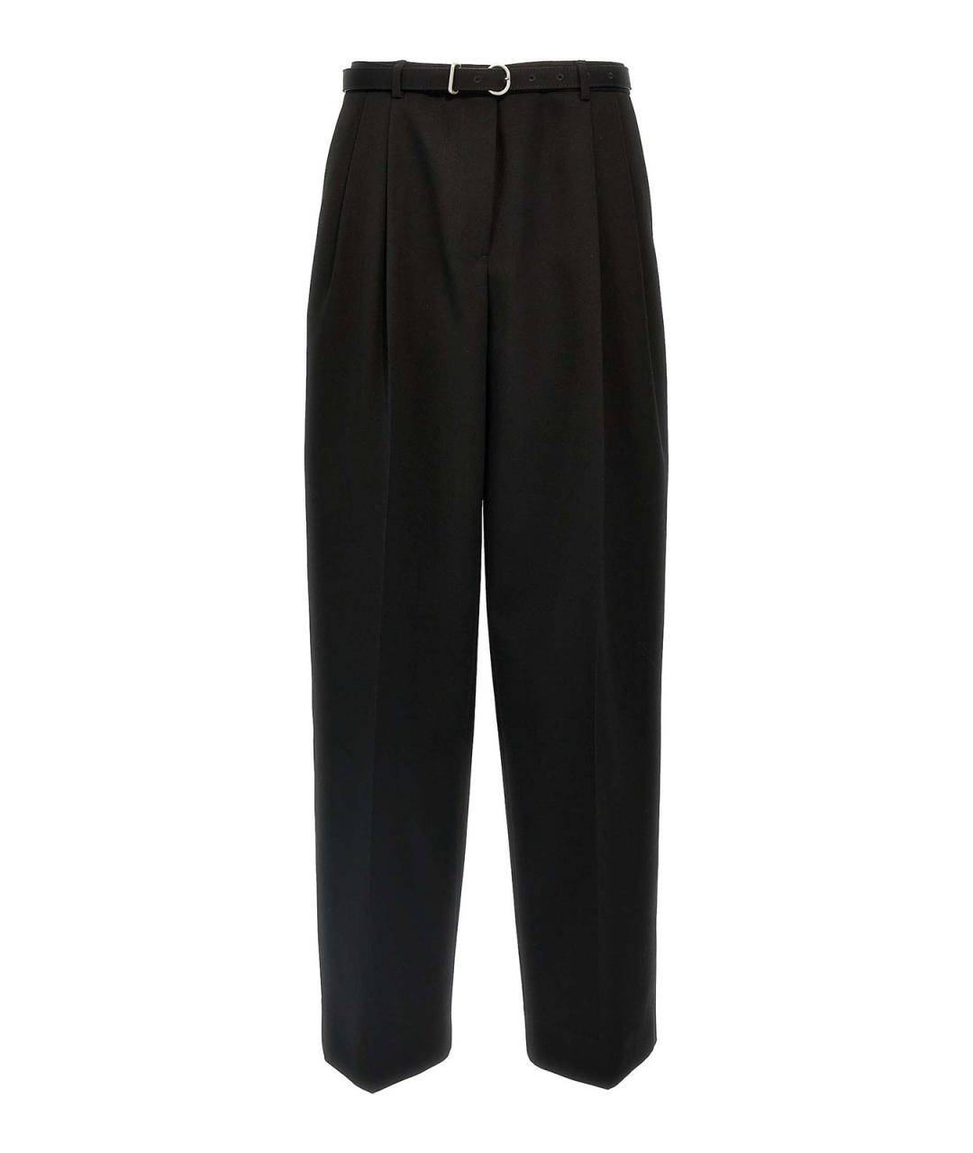 JIL SANDER Черные шерстяные прямые брюки, фото 1